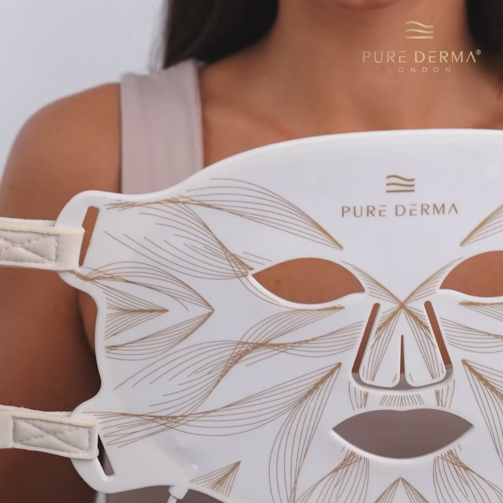 pure derma london led light therapy face mask video