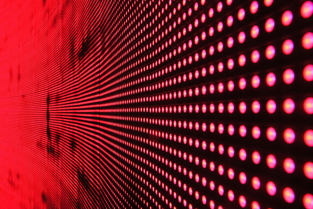 LED light panel on a dark background