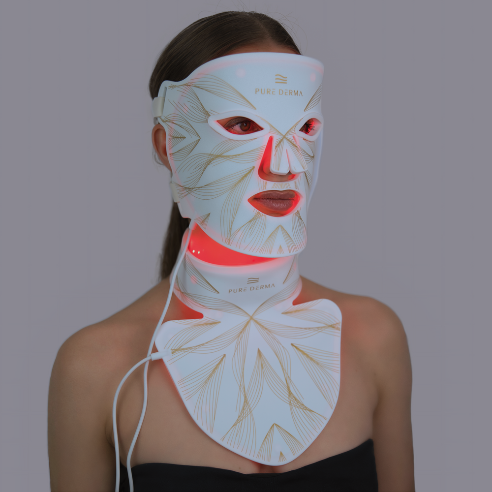 Pure Derma London LED Light Therapy Face Neck and Chest Mask