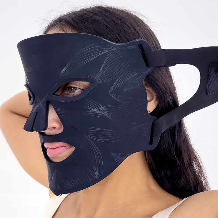 LED Light Therapy Face Mask Black Pure Derma London