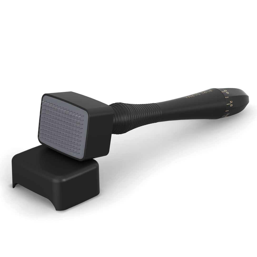derma stamp showing microneedles black