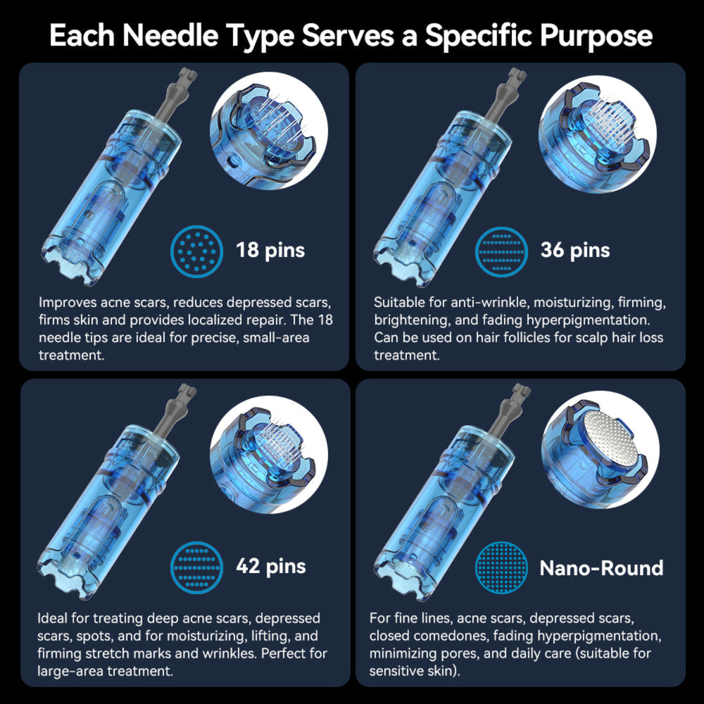 genuine Dr. Pen M9 replacement microneedling cartridges infographic