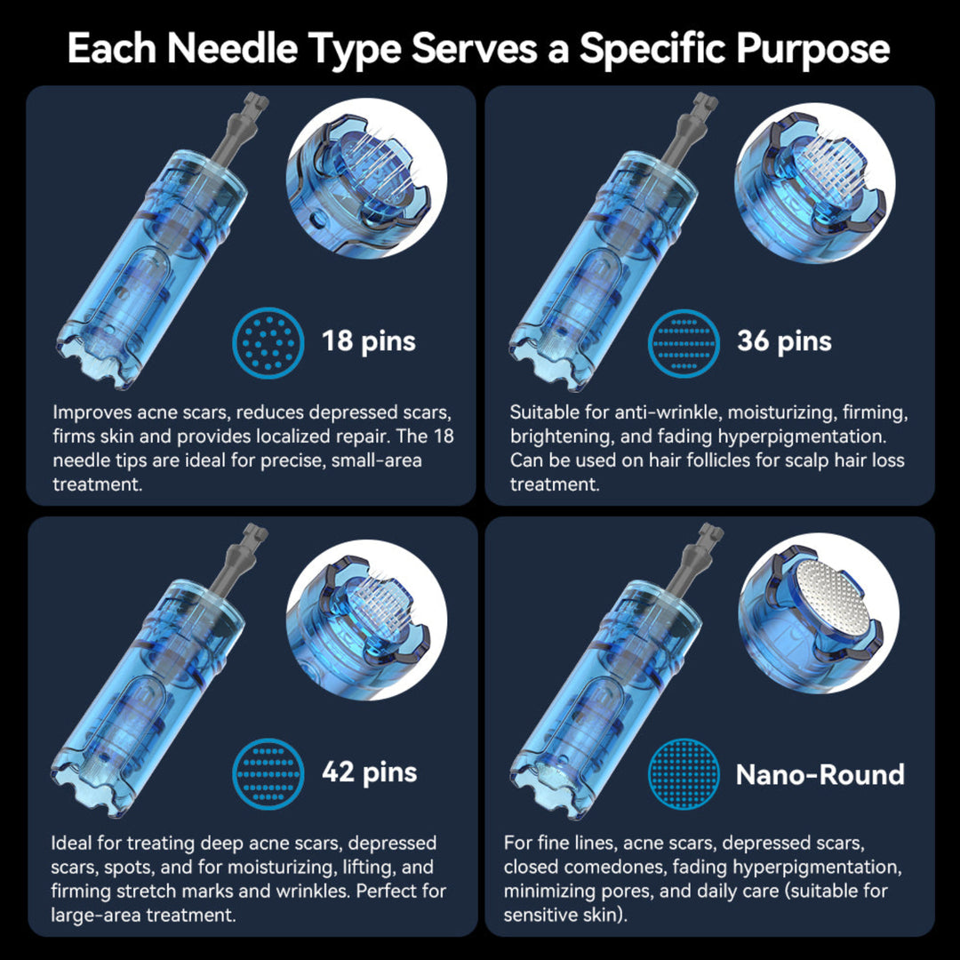 genuine Dr. Pen M9 replacement microneedling cartridges infographic
