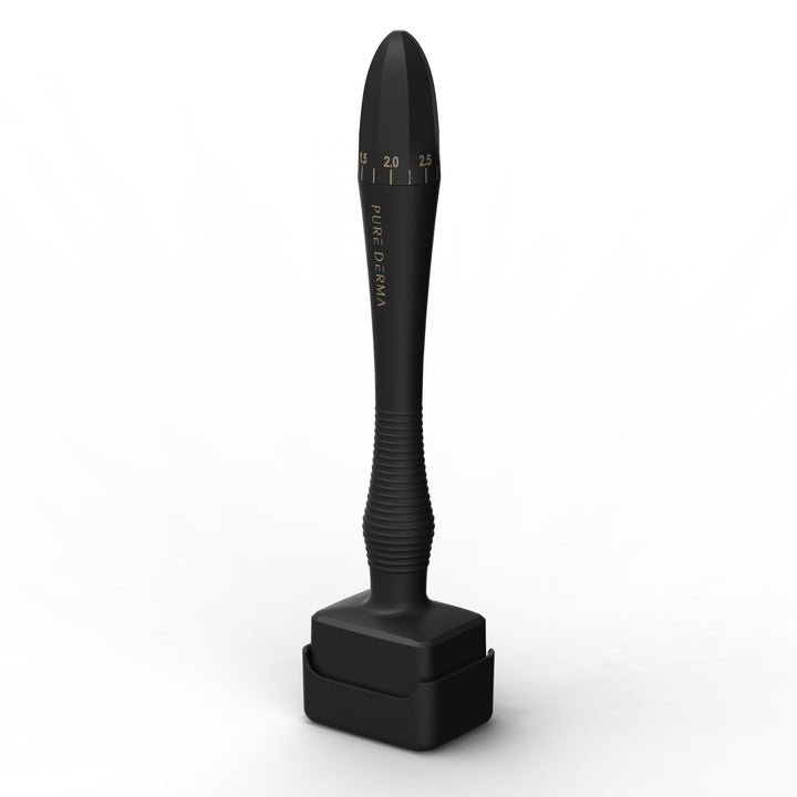 Pure Derma London Hair Growth & Skincare Derma Stamp Adjustable 0.25 - 3.0mm 140 Medical Grade Stainless Steel Microneedles