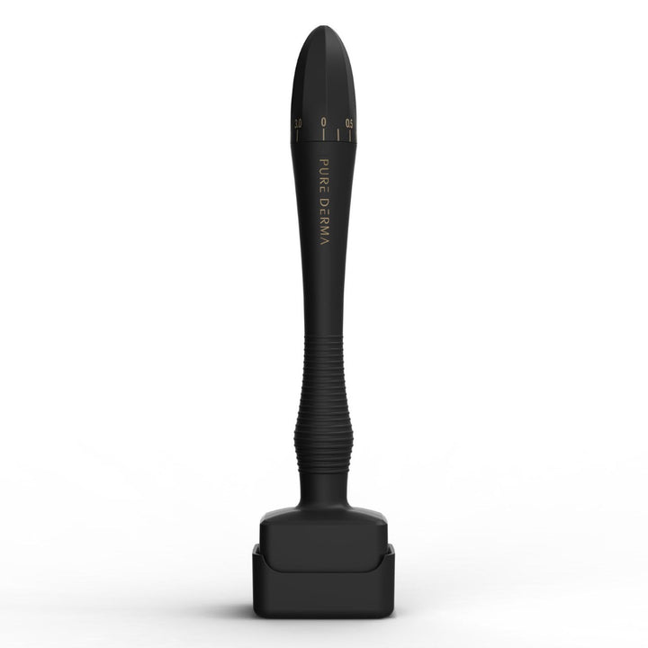 Pure Derma London Hair Growth & Skincare Derma Stamp Adjustable 0.25 - 3.0mm 140 Medical Grade Stainless Steel Microneedles