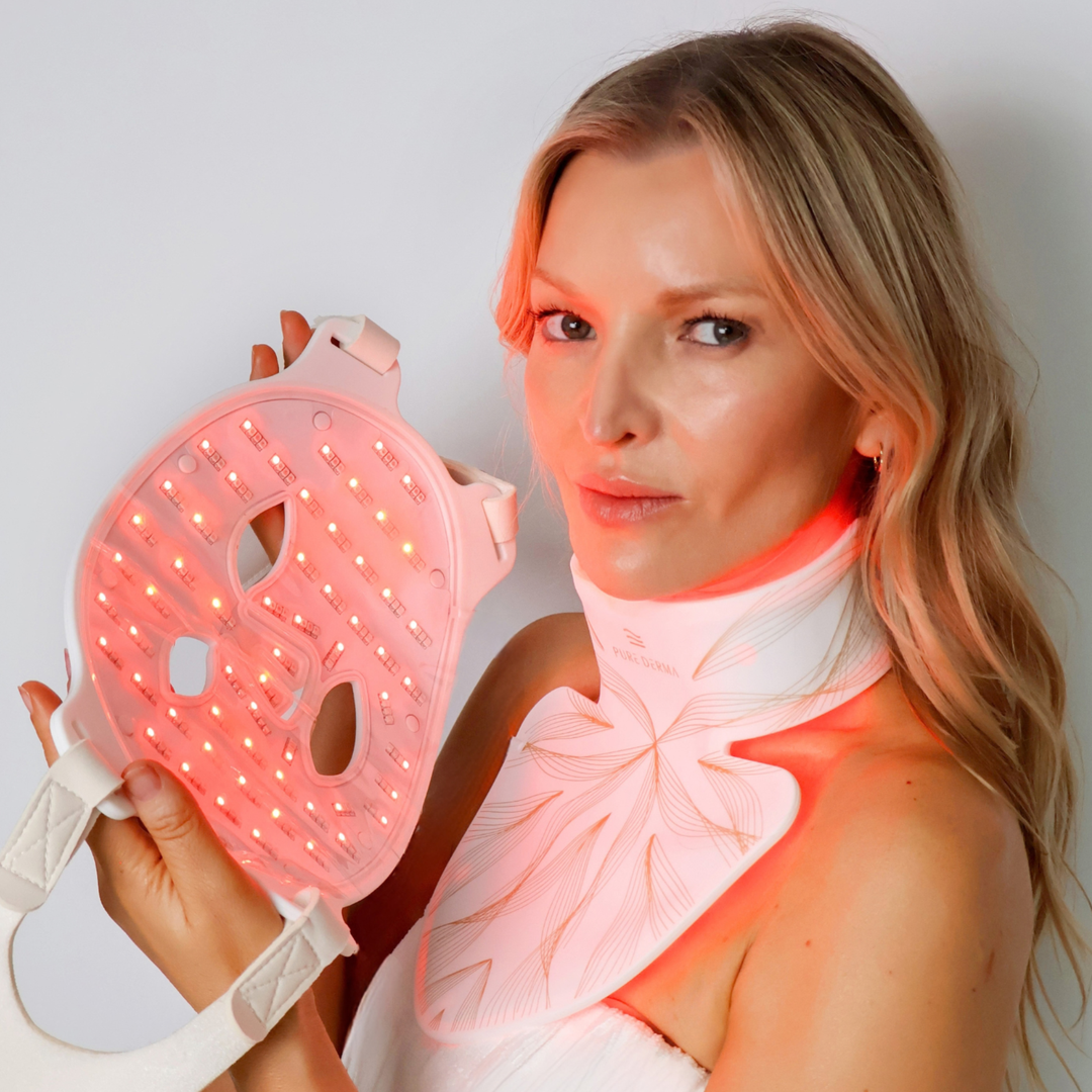 Pure Derma London LED Light Therapy Face, Neck & Décolletage Mask