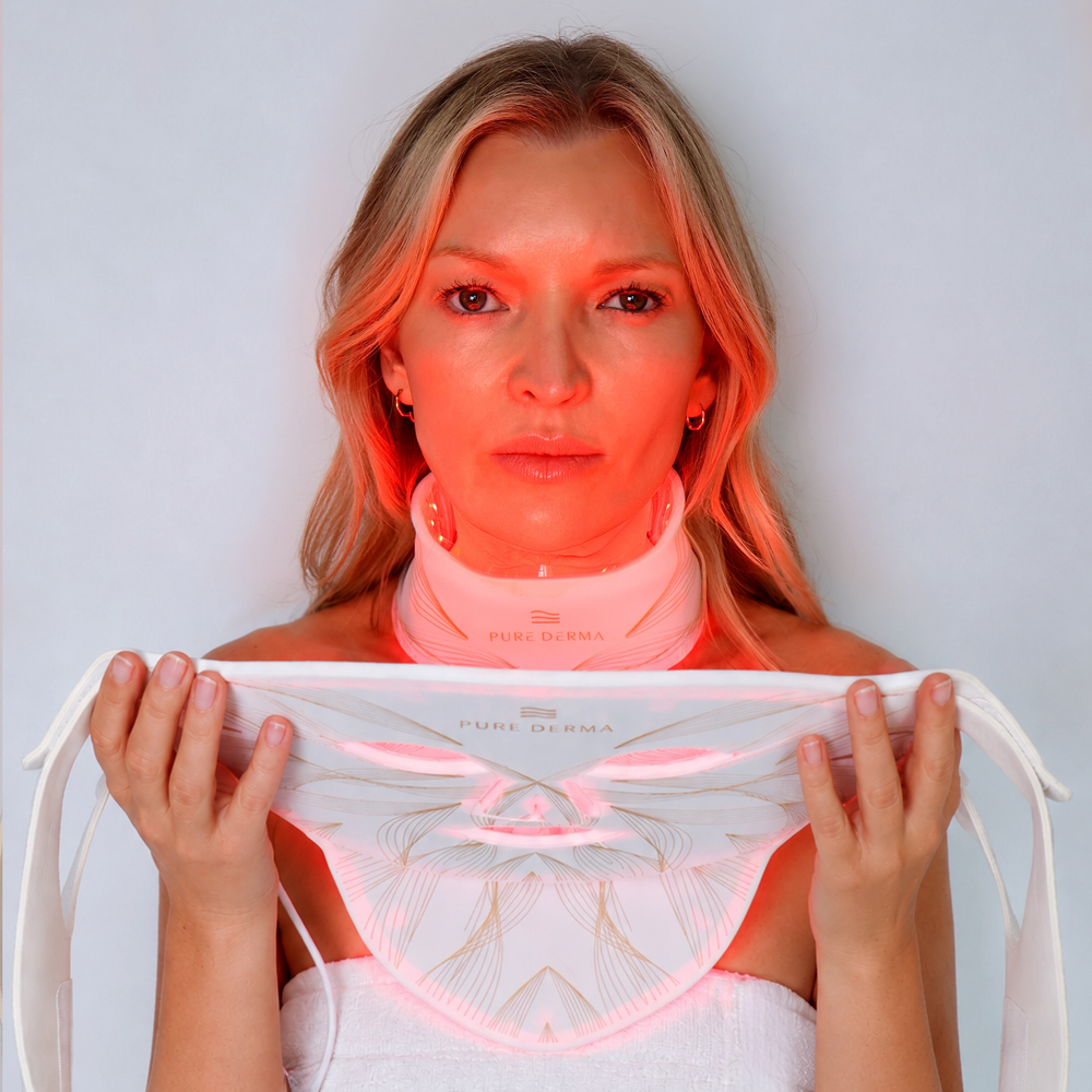 Pure Derma London LED Light Therapy Face, Neck & Décolletage Mask