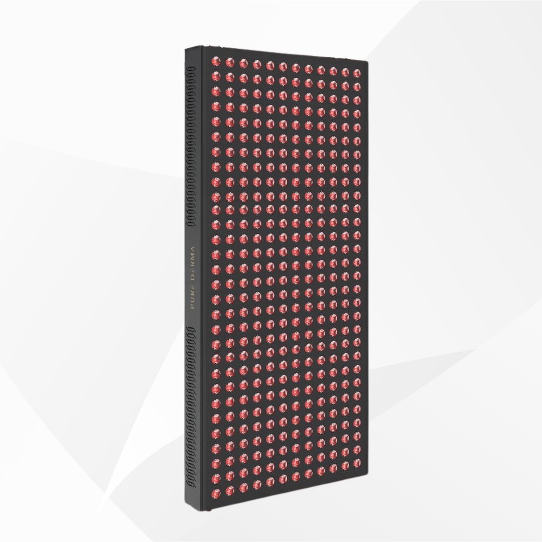 Pure Derma London LuminAGE 1800 LED Light Therapy Panel, front view showing 360 dual chip LEDs