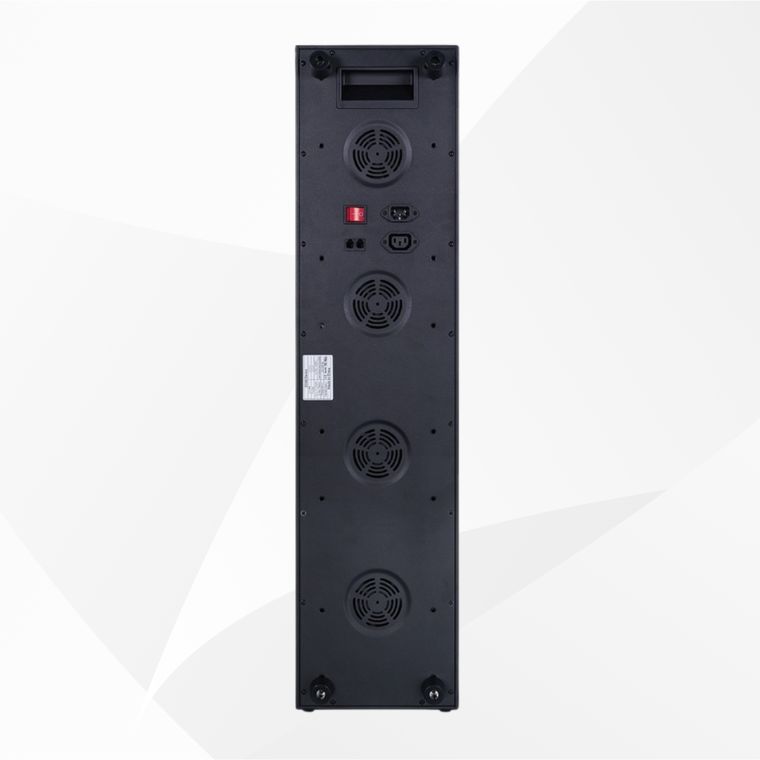 Pure Derma London LuminAGE 900 LED Panel, rear view showing four cooling fans, power switch and interconnect ports