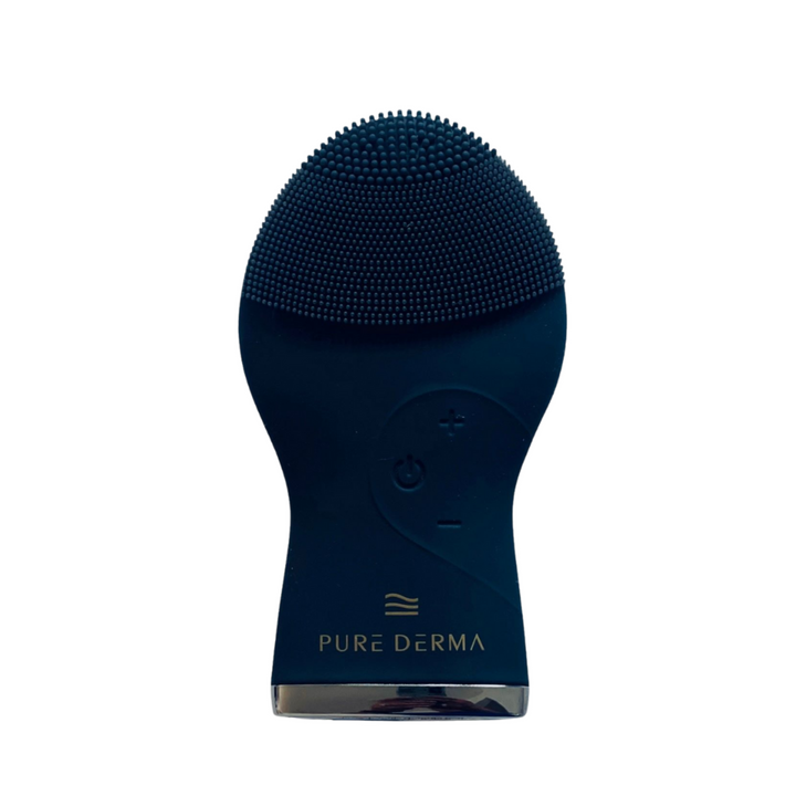 Pure Derma London Skin Care Black Ultrasonic Silicone Facial Cleansing Brush