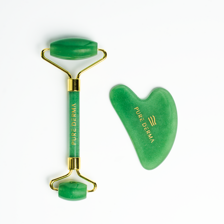 Pure Derma London Skin Care Jade Gua Sha & Face Roller