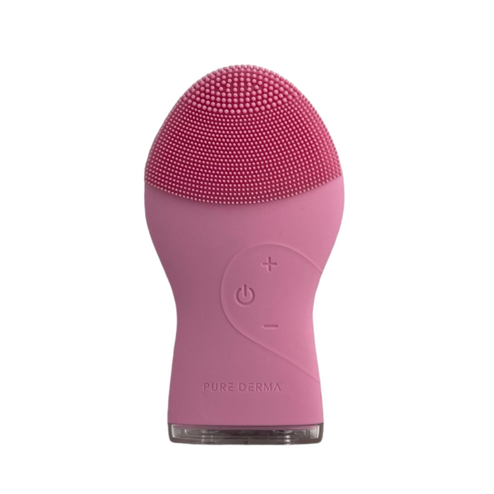 Pure Derma London Skin Care Pink Ultrasonic Silicone Facial Cleansing Brush