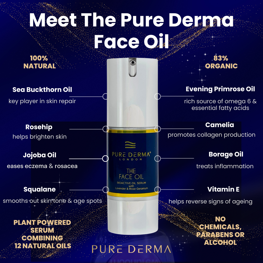 Pure Derma London Skincare 100% Natural Anti-Ageing Face Oil