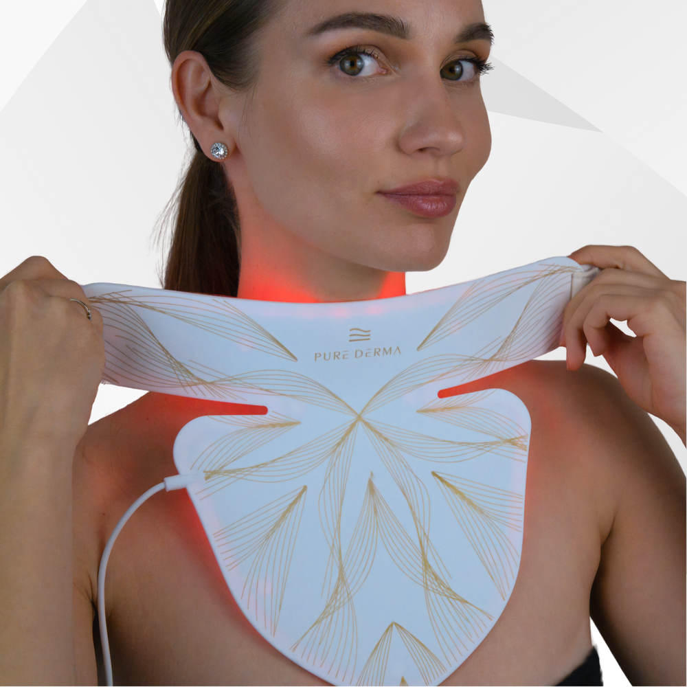 Pure Derma London Skincare LED Red Light Therapy Neck & Chest Mask