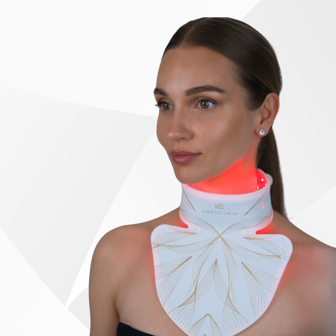 Pure Derma London Skincare LED Red Light Therapy Neck & Chest Mask